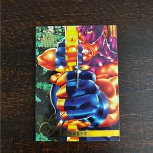 1995 Marvel Flair Hawkeye Trading Card